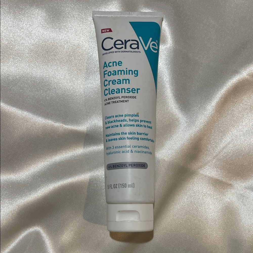rave White and Teal Acne Foaming Cream Cleanser Tube
